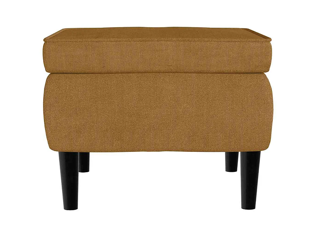 Fauteuil à oreilles avec tabouret marron velours