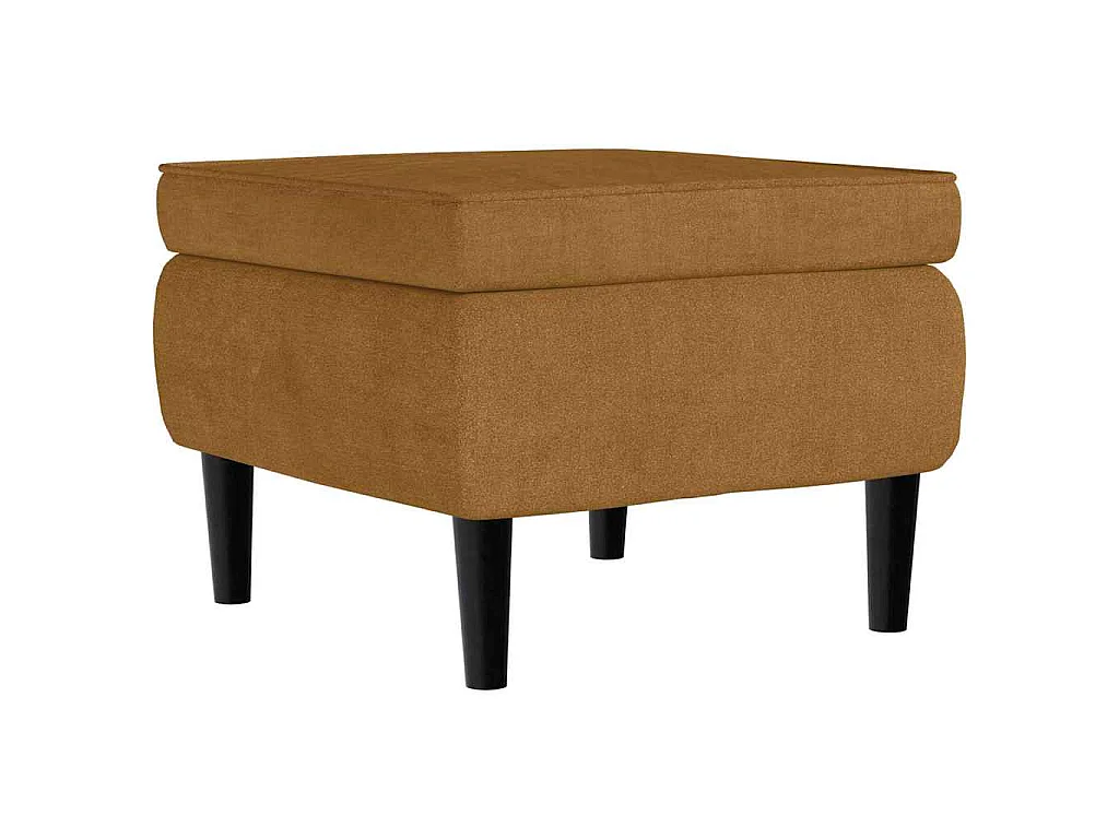Fauteuil à oreilles avec tabouret marron velours