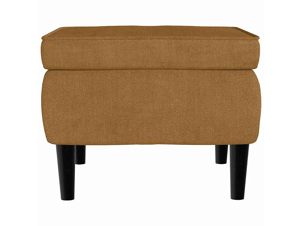 Fauteuil à oreilles avec tabouret marron velours