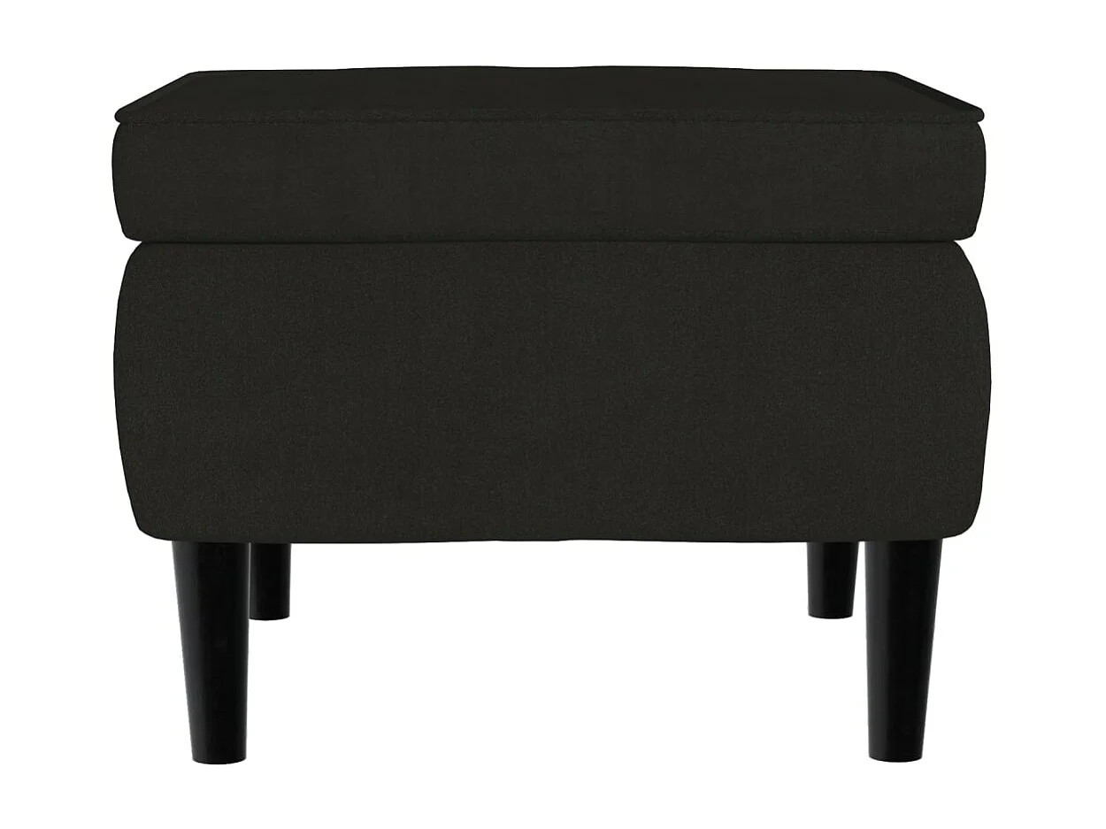 Fauteuil à oreilles avec tabouret noir velours