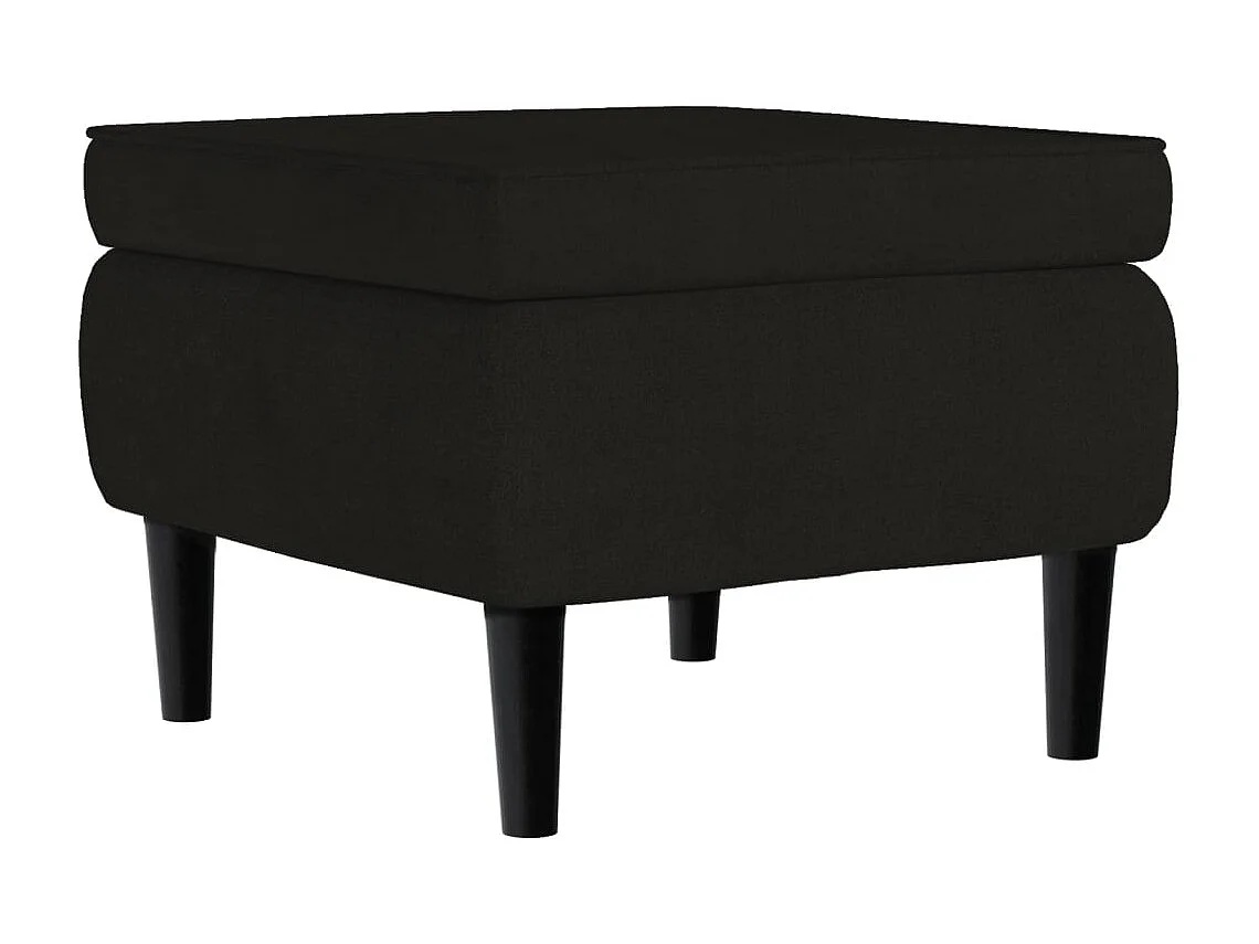 Ohrensessel mit Hocker Schwarz Samt