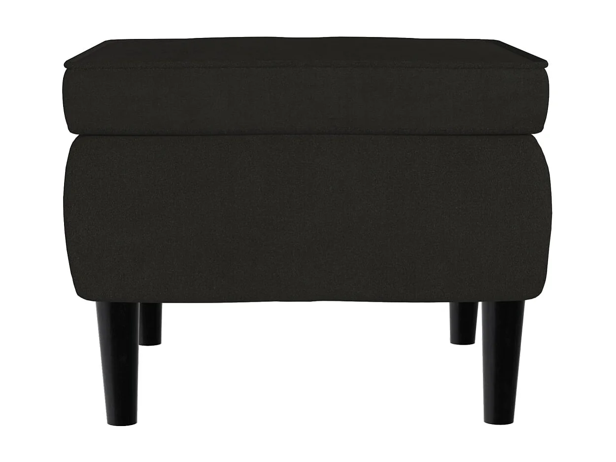 Ohrensessel mit Hocker Schwarz Samt