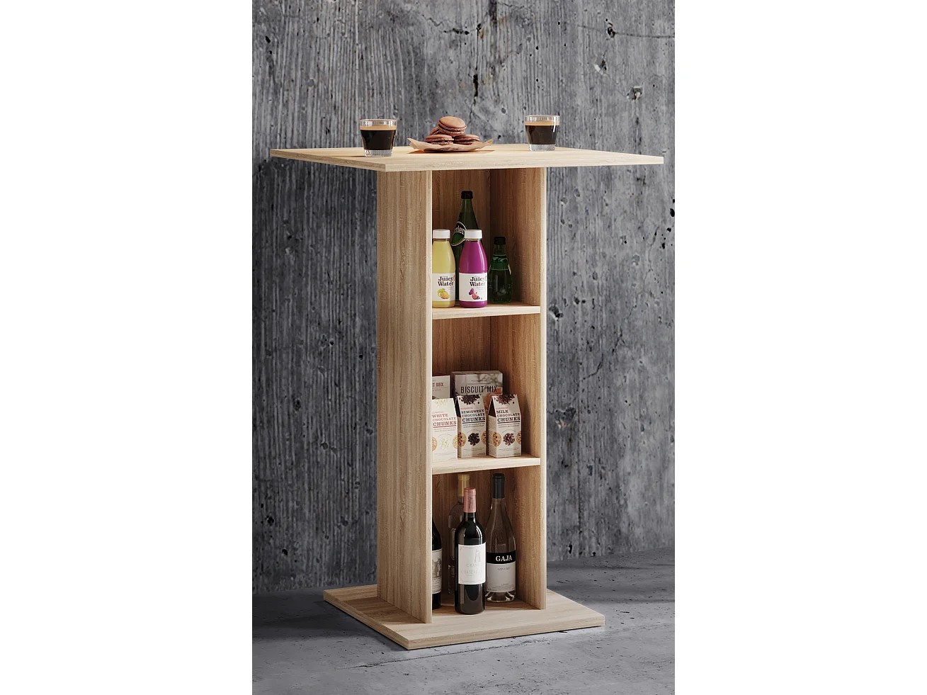 VCM Wood Bar Table | Tabela em pé | Dimensões aprox. A. 108 x 70 x 70 cm | mesa alta - Standos (Sonoma oak (Sägerau))