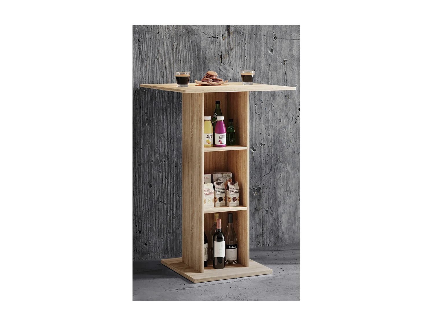 VCM Wood Bar Table | Tabela em pé | Dimensões aprox. A. 108 x 70 x 70 cm | mesa alta - Standos (Sonoma oak (Sägerau))