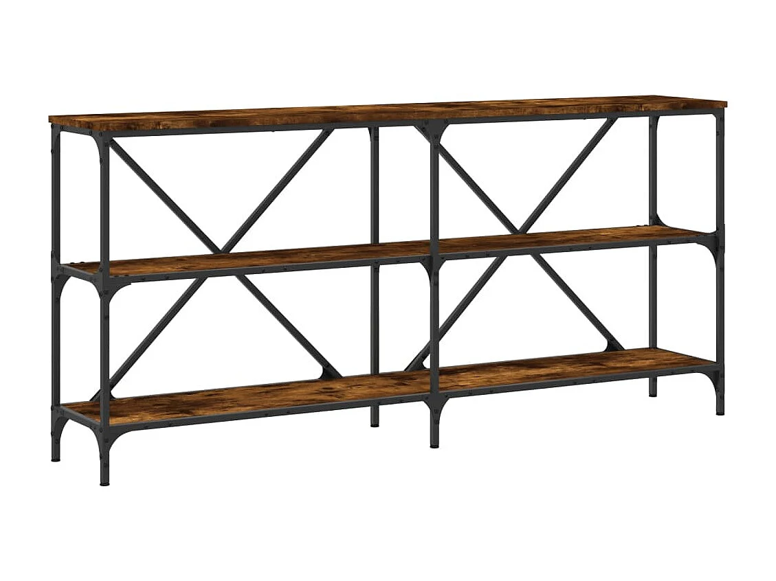 Konsolentisch Räuchereiche 160x30x75 cm Holzwerkstoff und Eisen