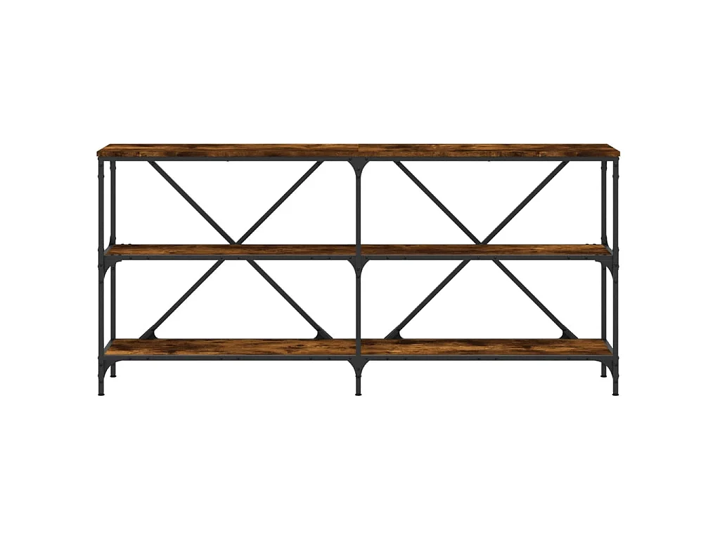 Konsolentisch Räuchereiche 160x30x75 cm Holzwerkstoff und Eisen