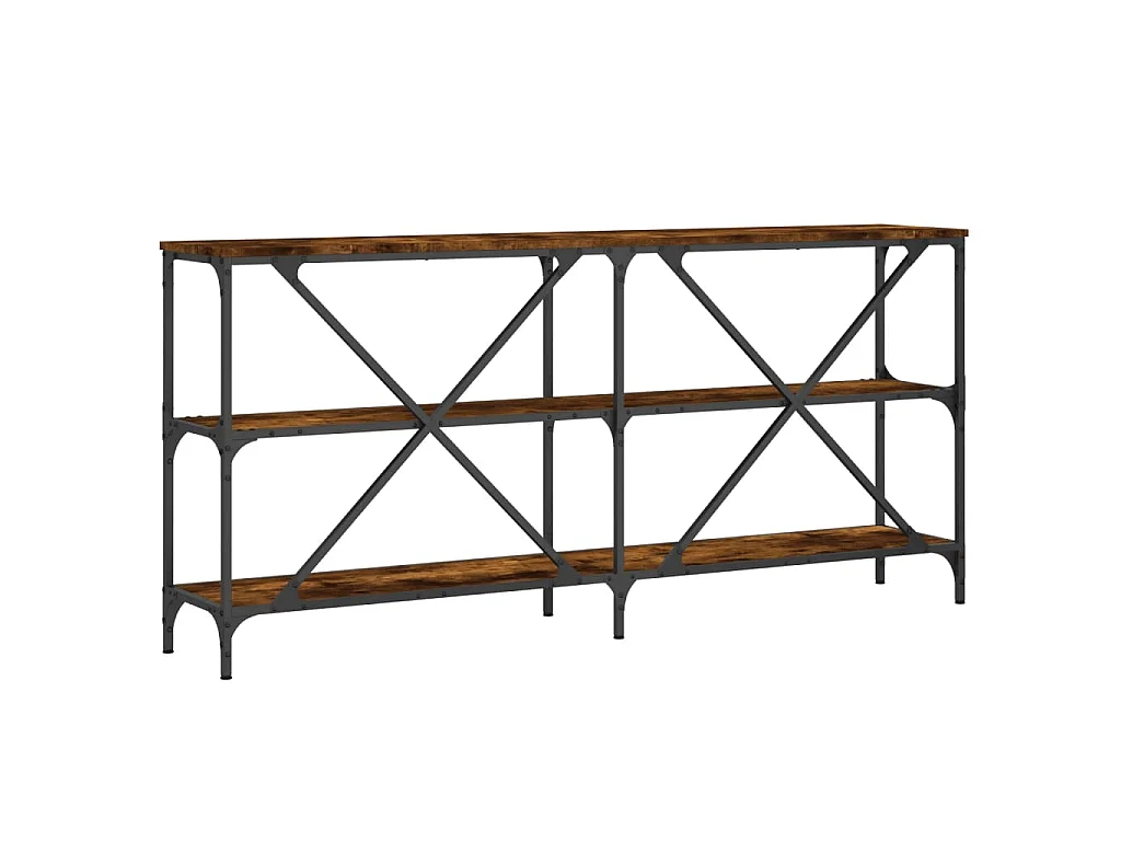 Konsolentisch Räuchereiche 160x30x75 cm Holzwerkstoff und Eisen