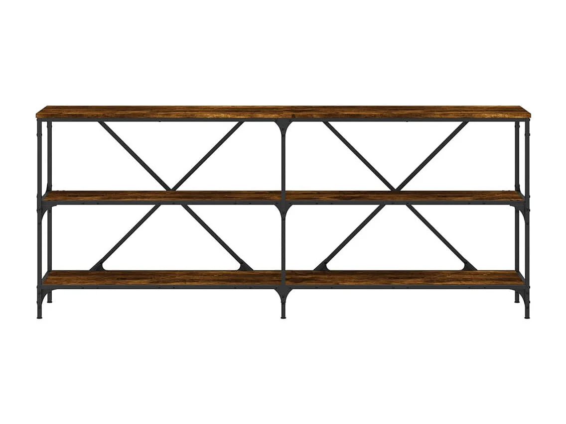 Tavolo Consolle Rovere Fumo 180x30x75cm Legno Multistrato Ferro