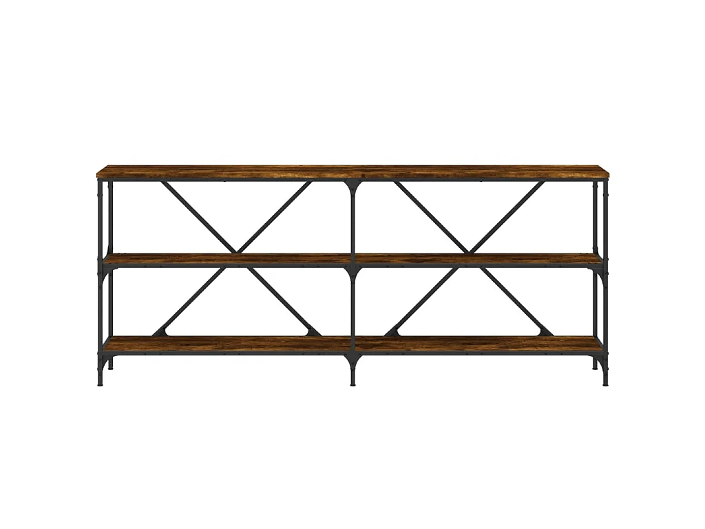 Konsolentisch Räuchereiche 180x30x75 cm Holzwerkstoff und Eisen