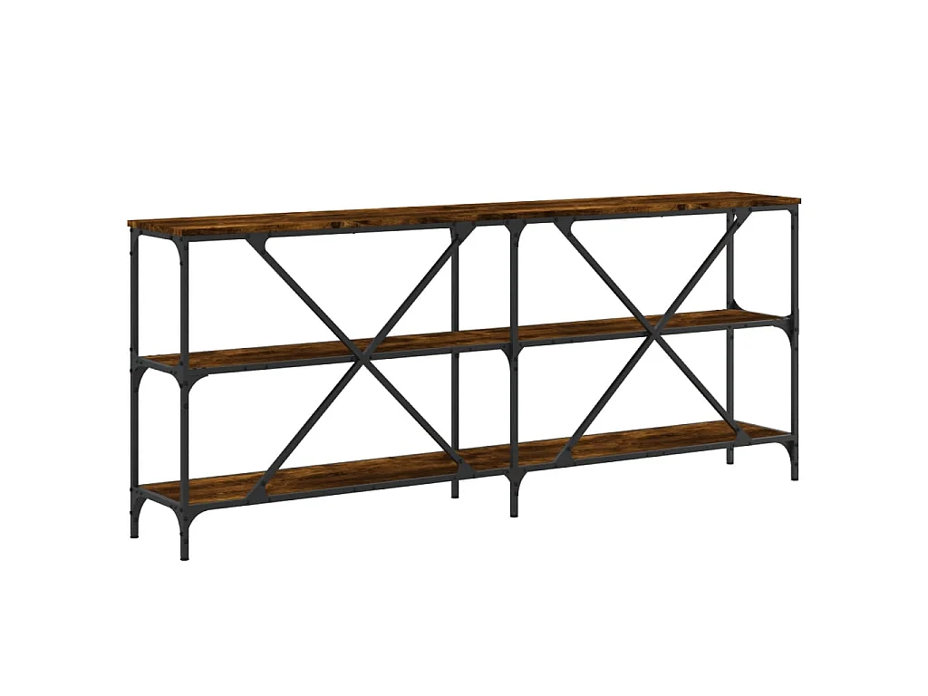 Konsolentisch Räuchereiche 180x30x75 cm Holzwerkstoff und Eisen