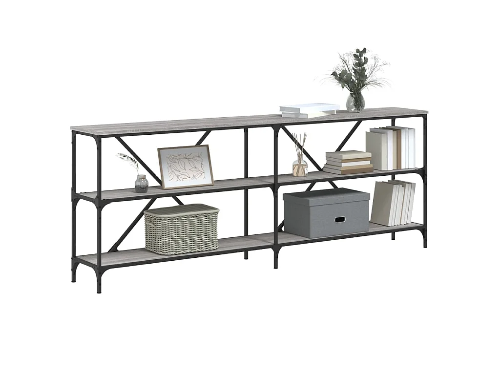 Konsolentisch Grau Sonoma 200x30x75 cm Holzwerkstoff und Eisen