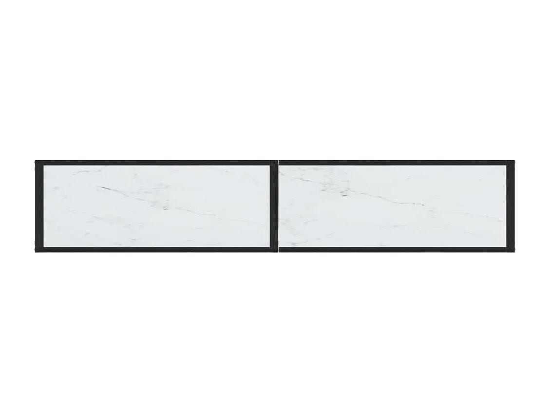 Konsolentisch Weiß Marmor-Optik 180x35x75,5 cm Hartglas