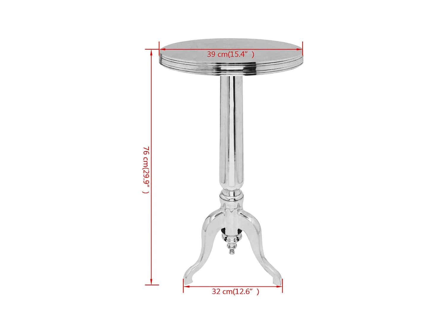 Table auxiliaire ronde Aluminium Argenté
