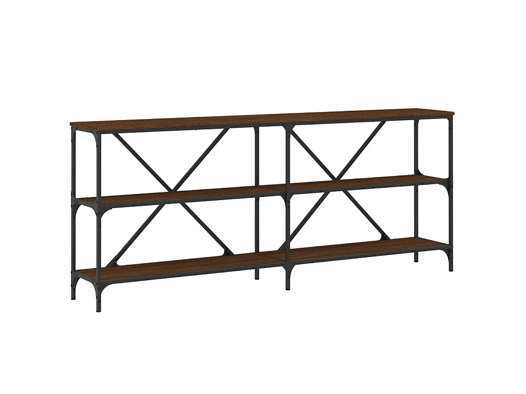 Konsolentisch Braun Eiche 180x30x75 cm Holzwerkstoff und Eisen