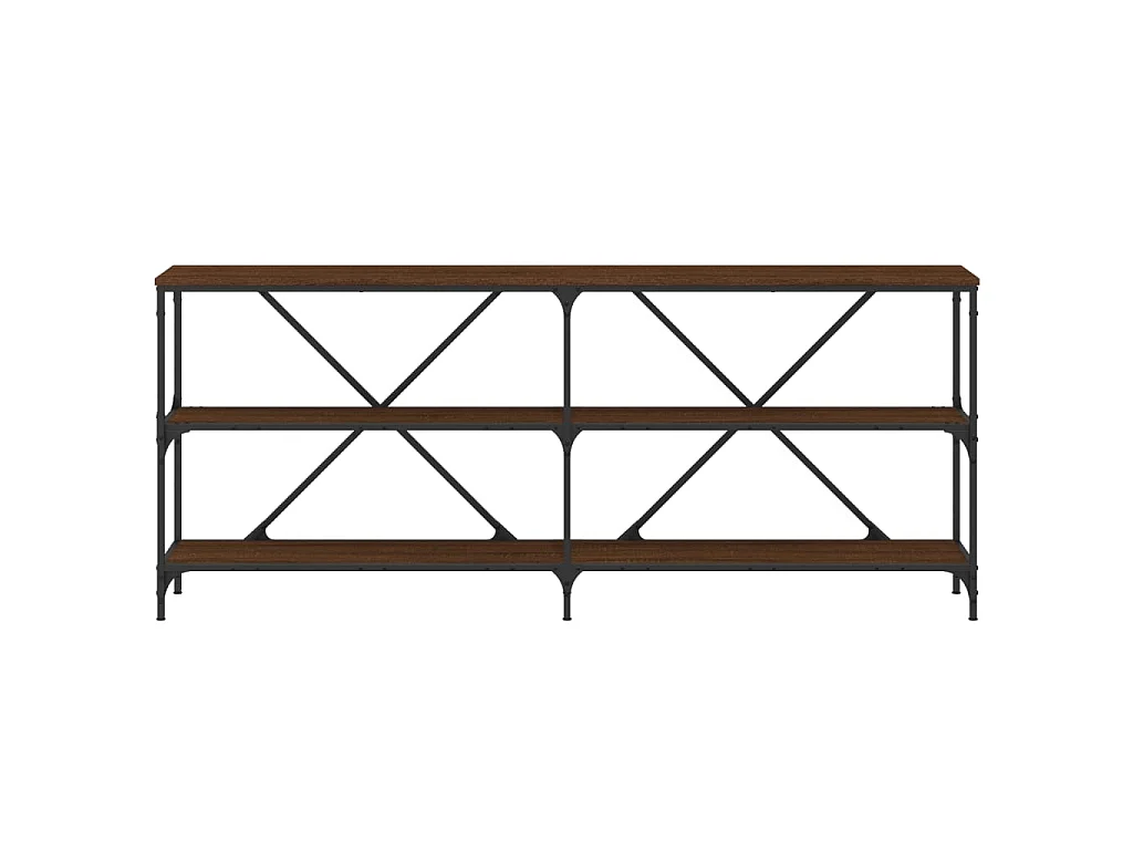 Konsolentisch Braun Eiche 180x30x75 cm Holzwerkstoff und Eisen