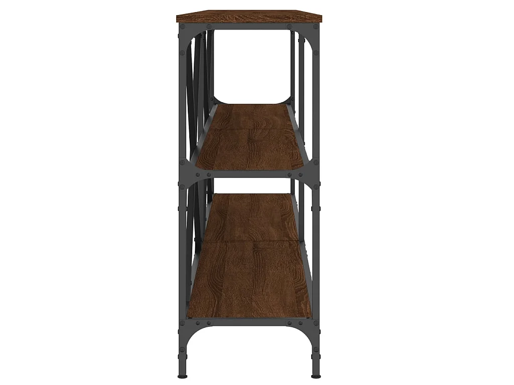 Konsolentisch Braun Eiche 180x30x75 cm Holzwerkstoff und Eisen