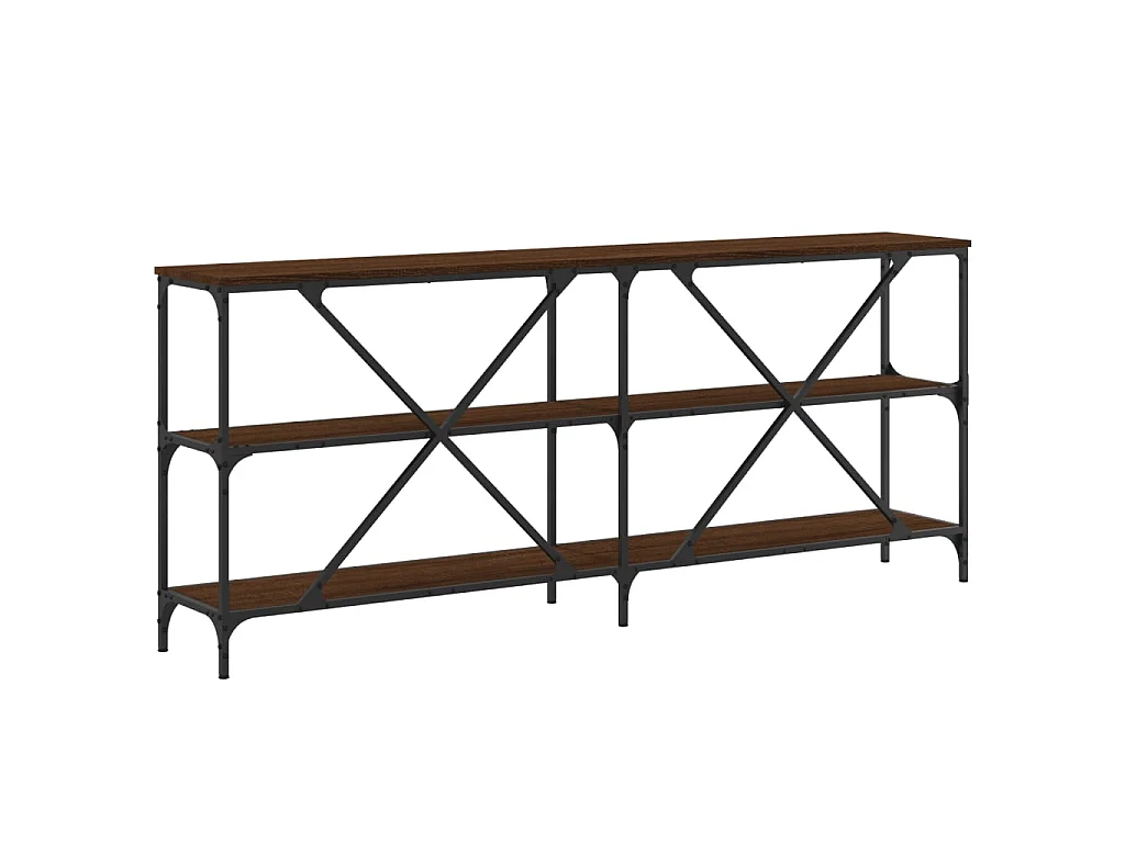 Konsolentisch Braun Eiche 180x30x75 cm Holzwerkstoff und Eisen