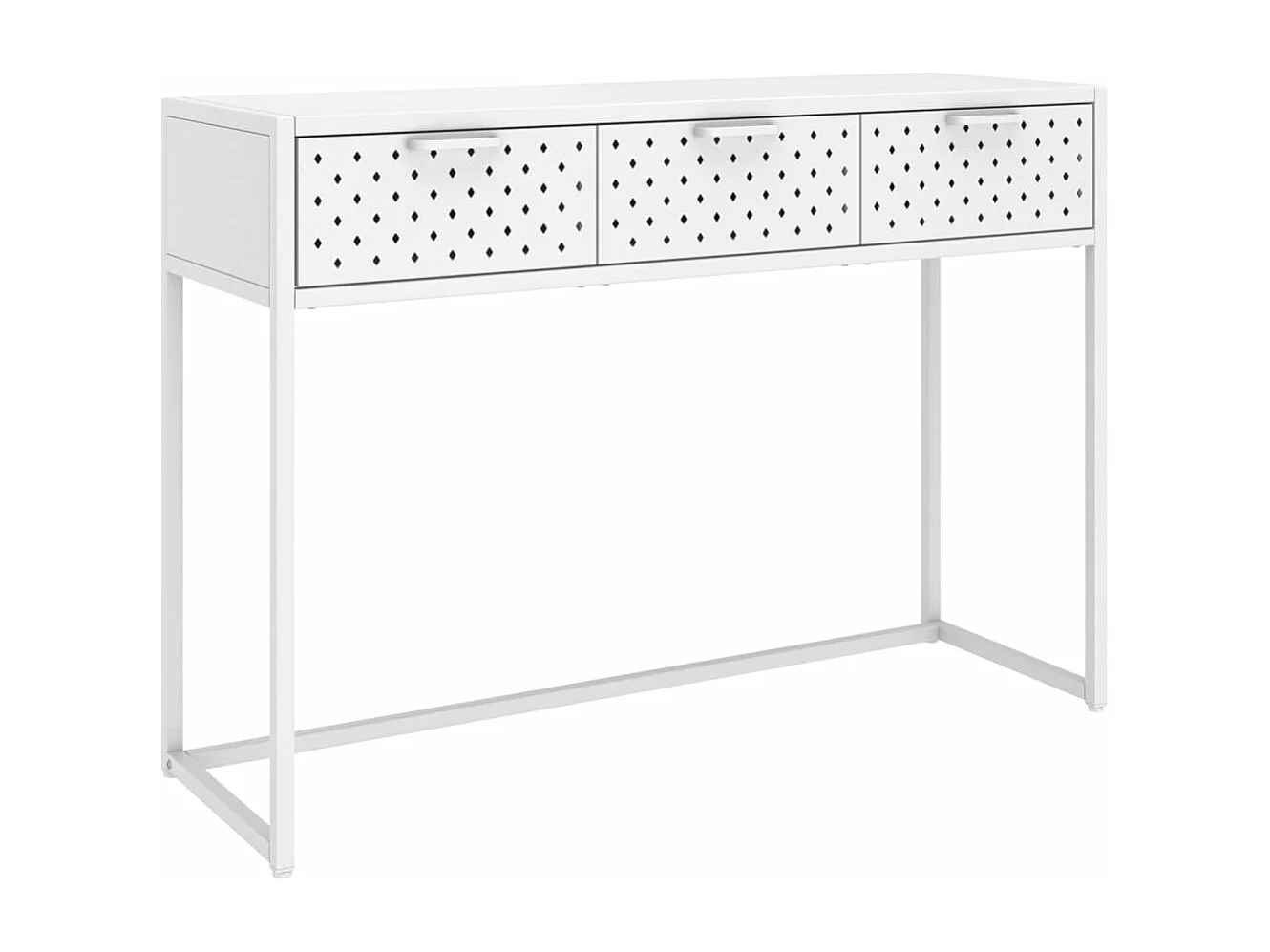 Tavolo Consolle Bianco 106x35x75 cm in Acciaio