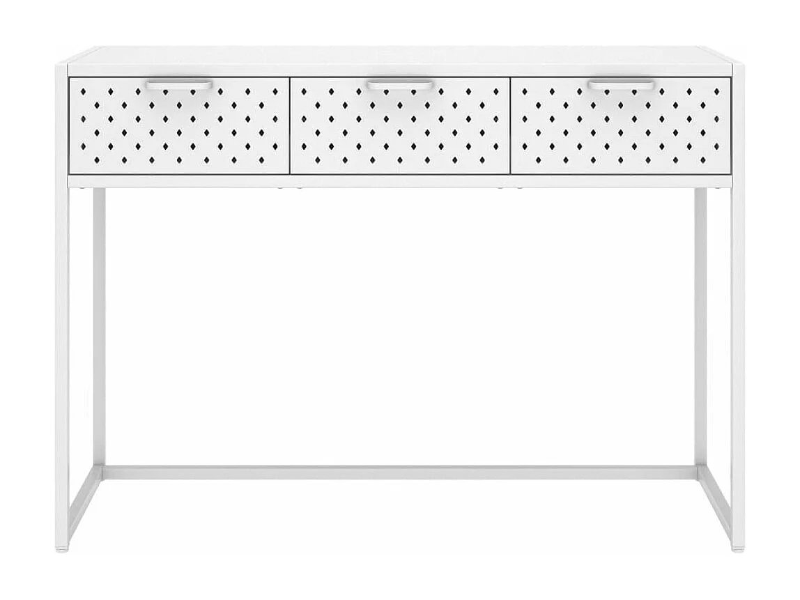 Tavolo Consolle Bianco 106x35x75 cm in Acciaio