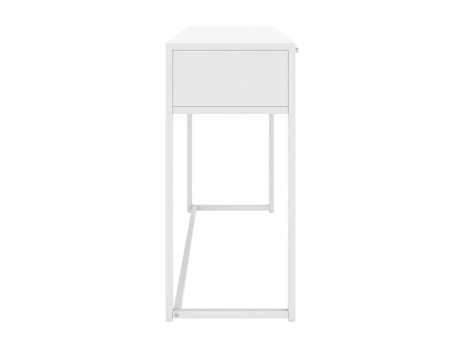 Tavolo Consolle Bianco 106x35x75 cm in Acciaio