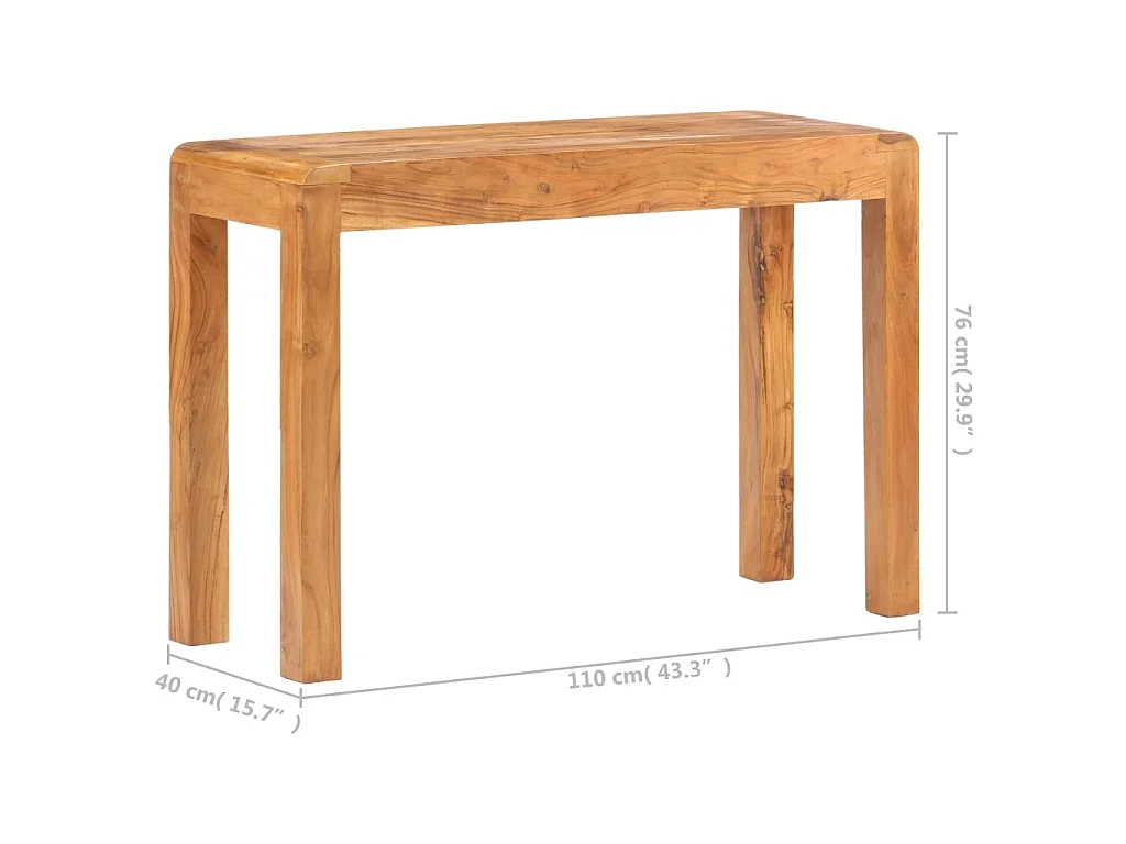Wandtafel 110x40x76 cm gerecycled hout met honingafwerking