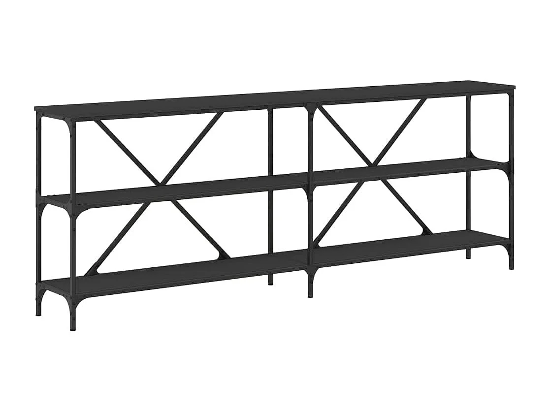 Konsolentisch Schwarz 200x30x75 cm Holzwerkstoff und Eisen
