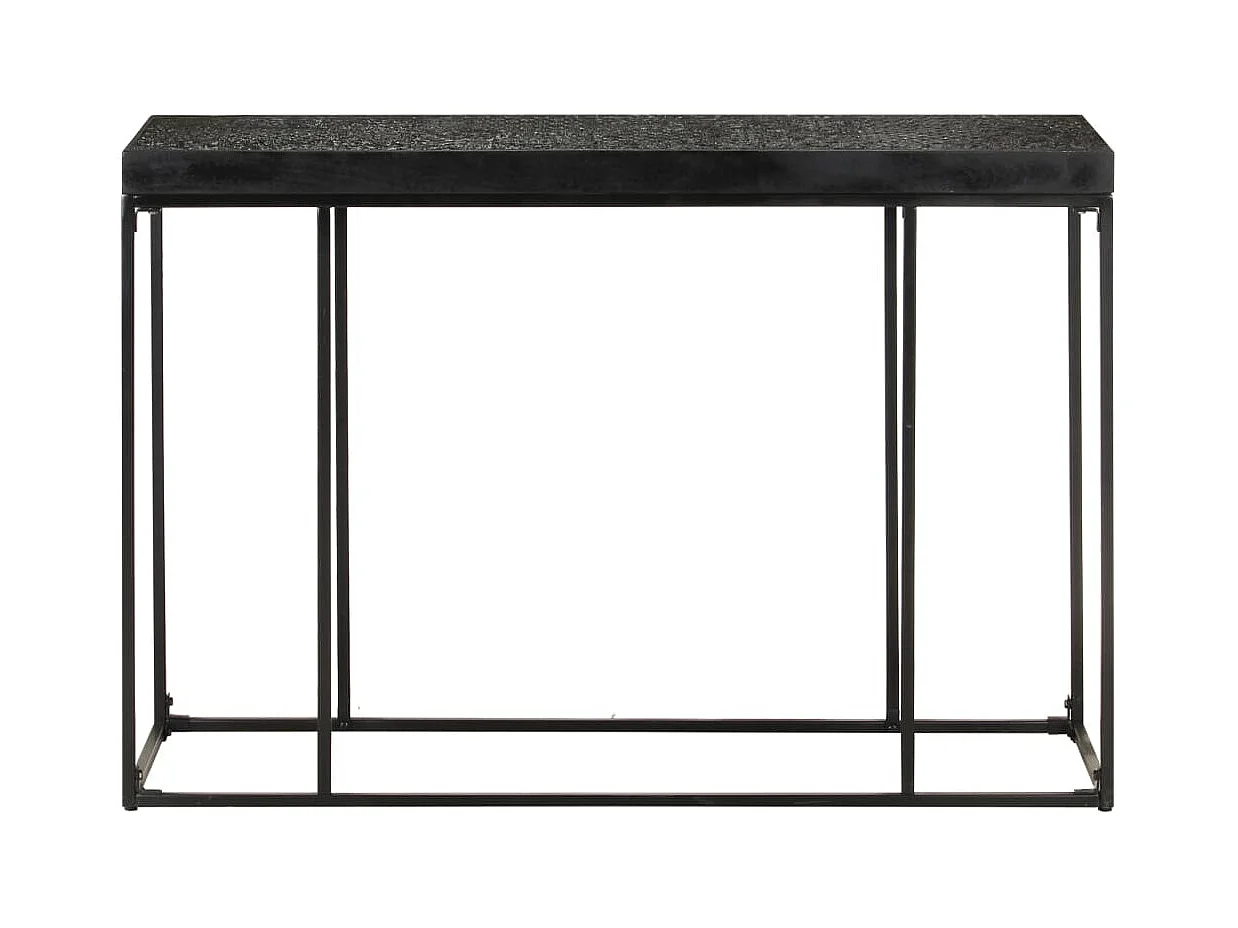 Tavolo Consolle Nero 110x35x76 cm Massello di Acacia e Mango
