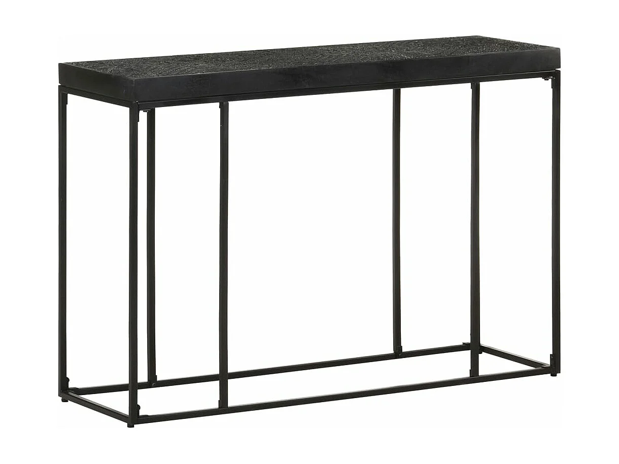 Tavolo Consolle Nero 110x35x76 cm Massello di Acacia e Mango
