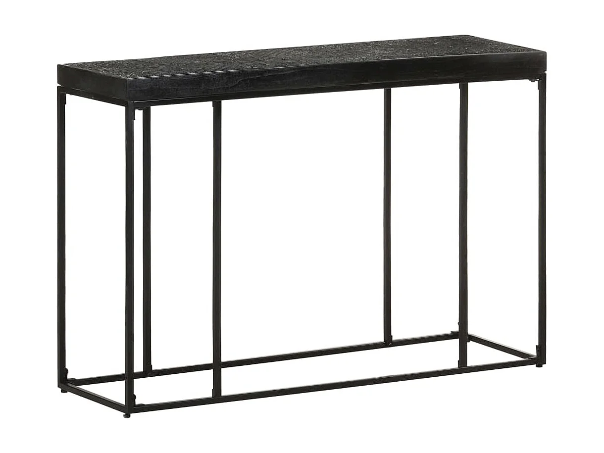 Tavolo Consolle Nero 110x35x76 cm Massello di Acacia e Mango