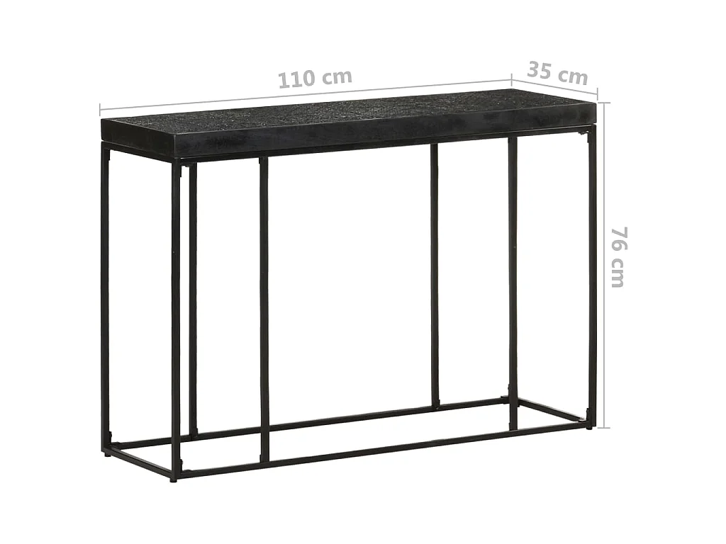 Table console Noir 110x35x76 cm Bois d'acacia et de manguier