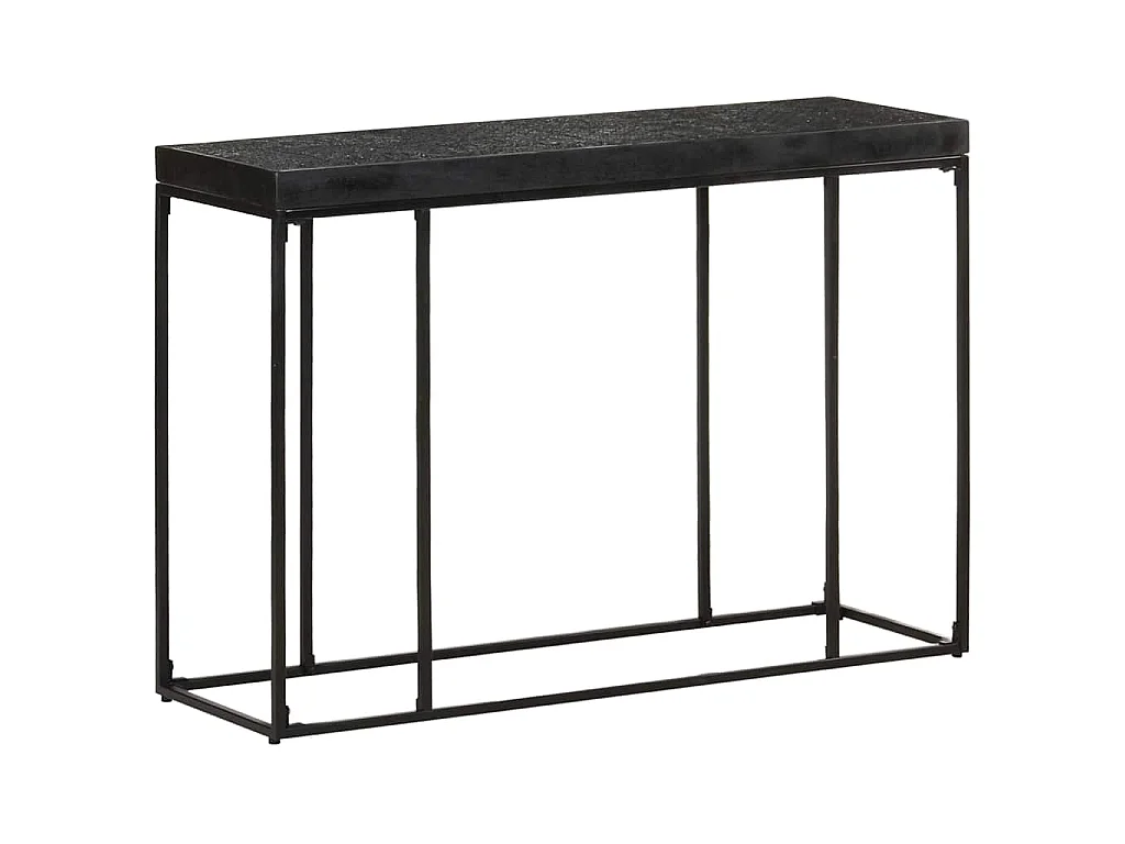 Tavolo Consolle Nero 110x35x76 cm Massello di Acacia e Mango