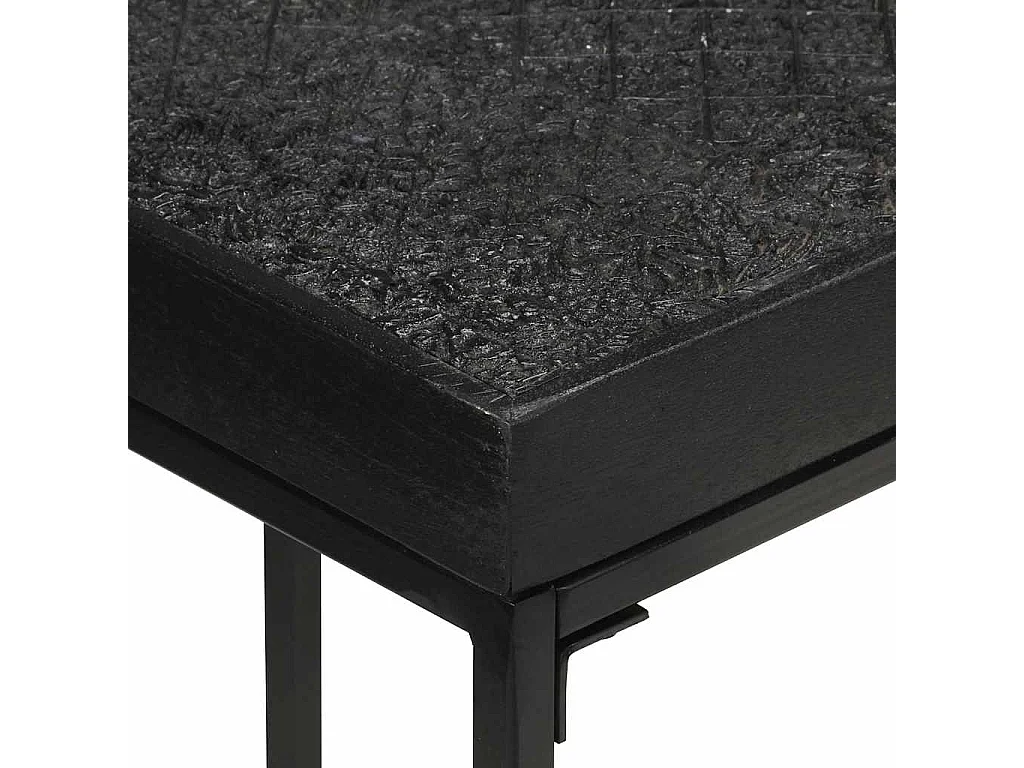 Tavolo Consolle Nero 110x35x76 cm Massello di Acacia e Mango