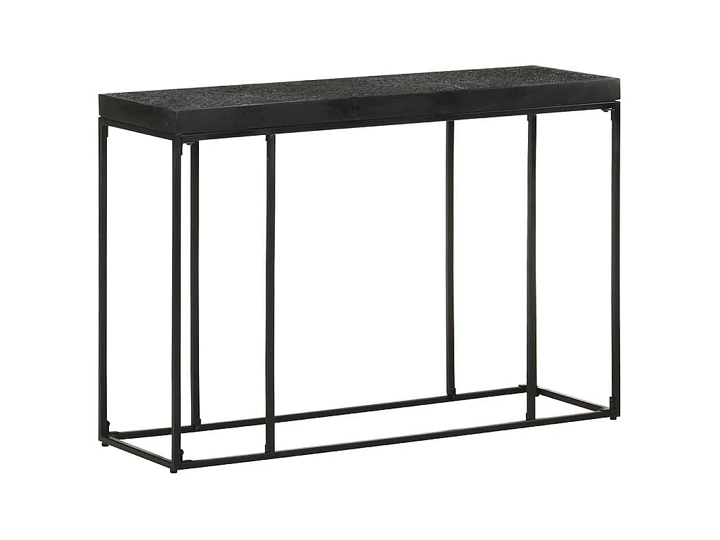 Tavolo Consolle Nero 110x35x76 cm Massello di Acacia e Mango