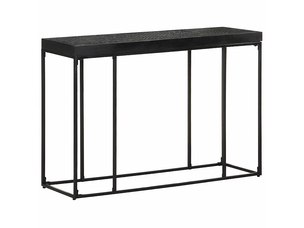 Tavolo Consolle Nero 110x35x76 cm Massello di Acacia e Mango