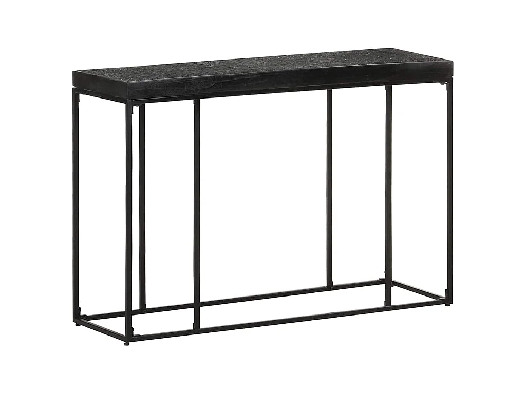 Tavolo Consolle Nero 110x35x76 cm Massello di Acacia e Mango