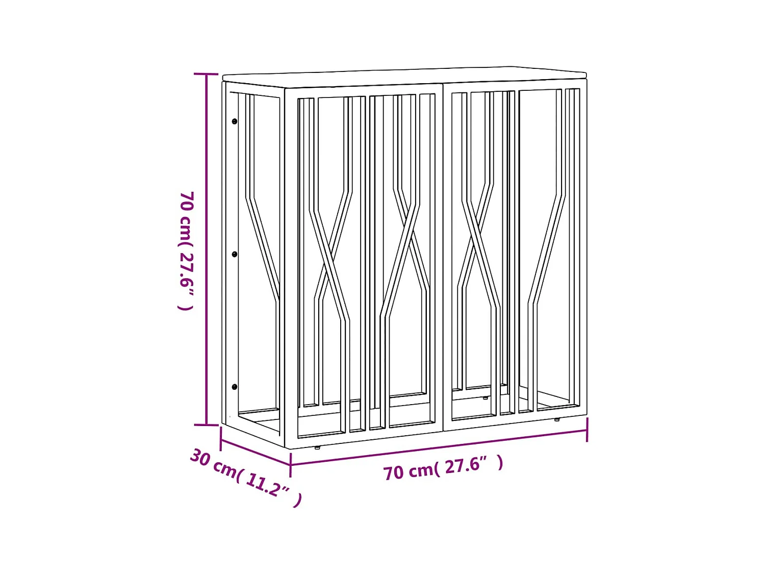 Konsolentisch Silbern Edelstahl und Massivholz Akazie