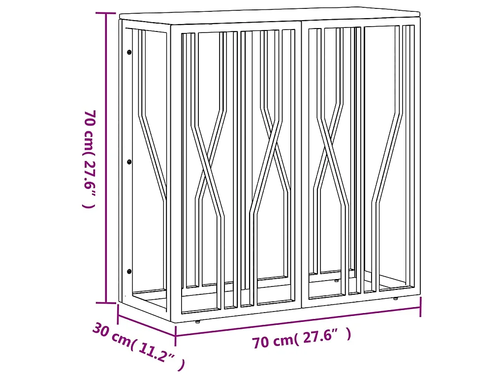 Wandtafel roestvrij staal en massief acaciahout zilverkleurig