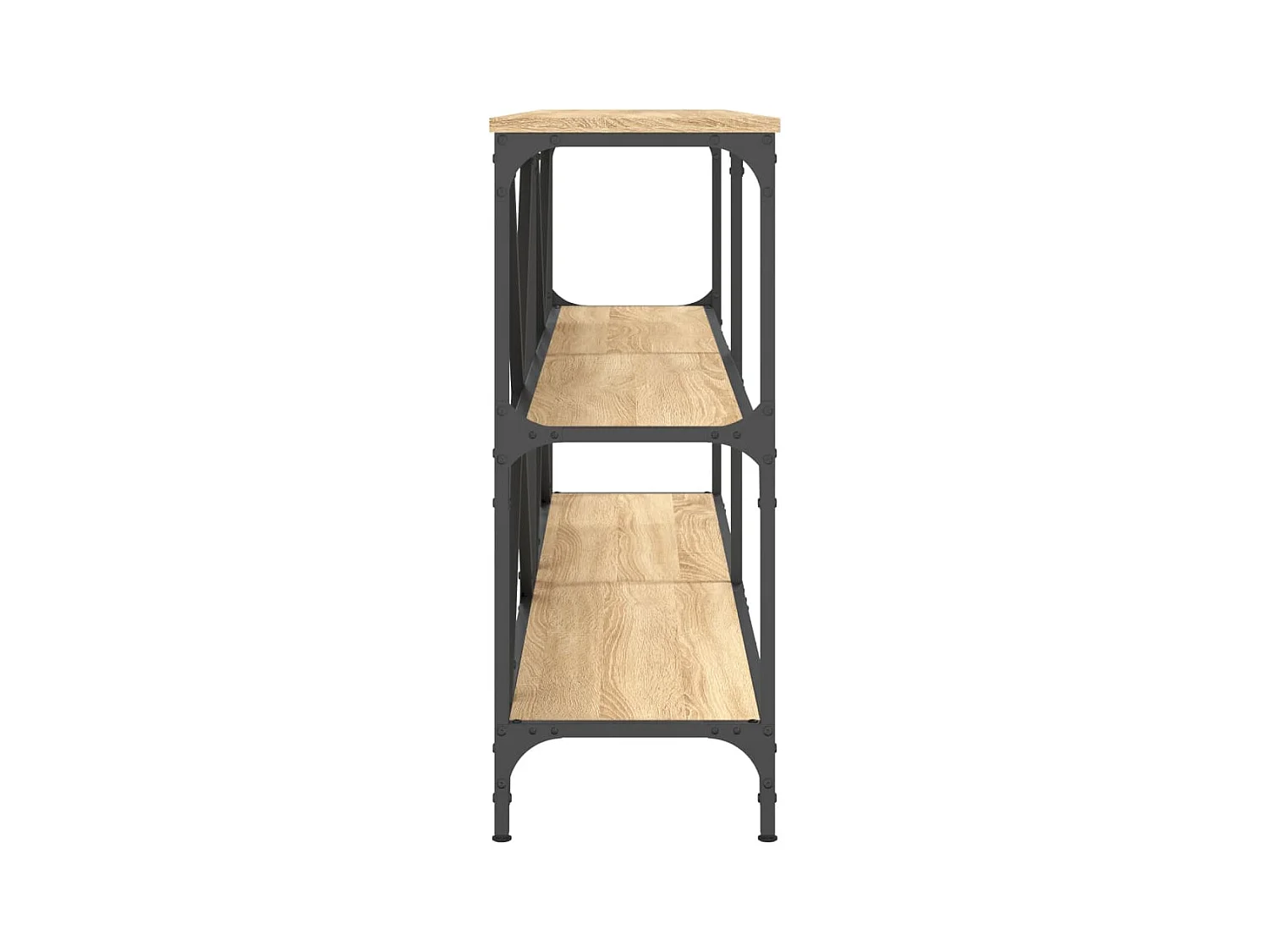 Table console chêne sonoma 160x30x75cm bois d'ingénierie et fer