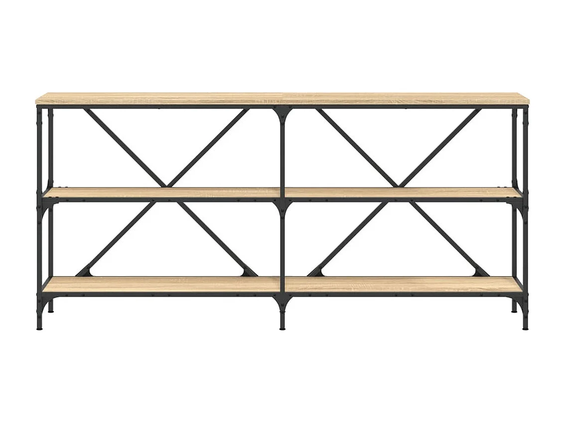 Wandtafel 160x30x75 cm bewerkt hout en ijzer sonoma eikenkleur