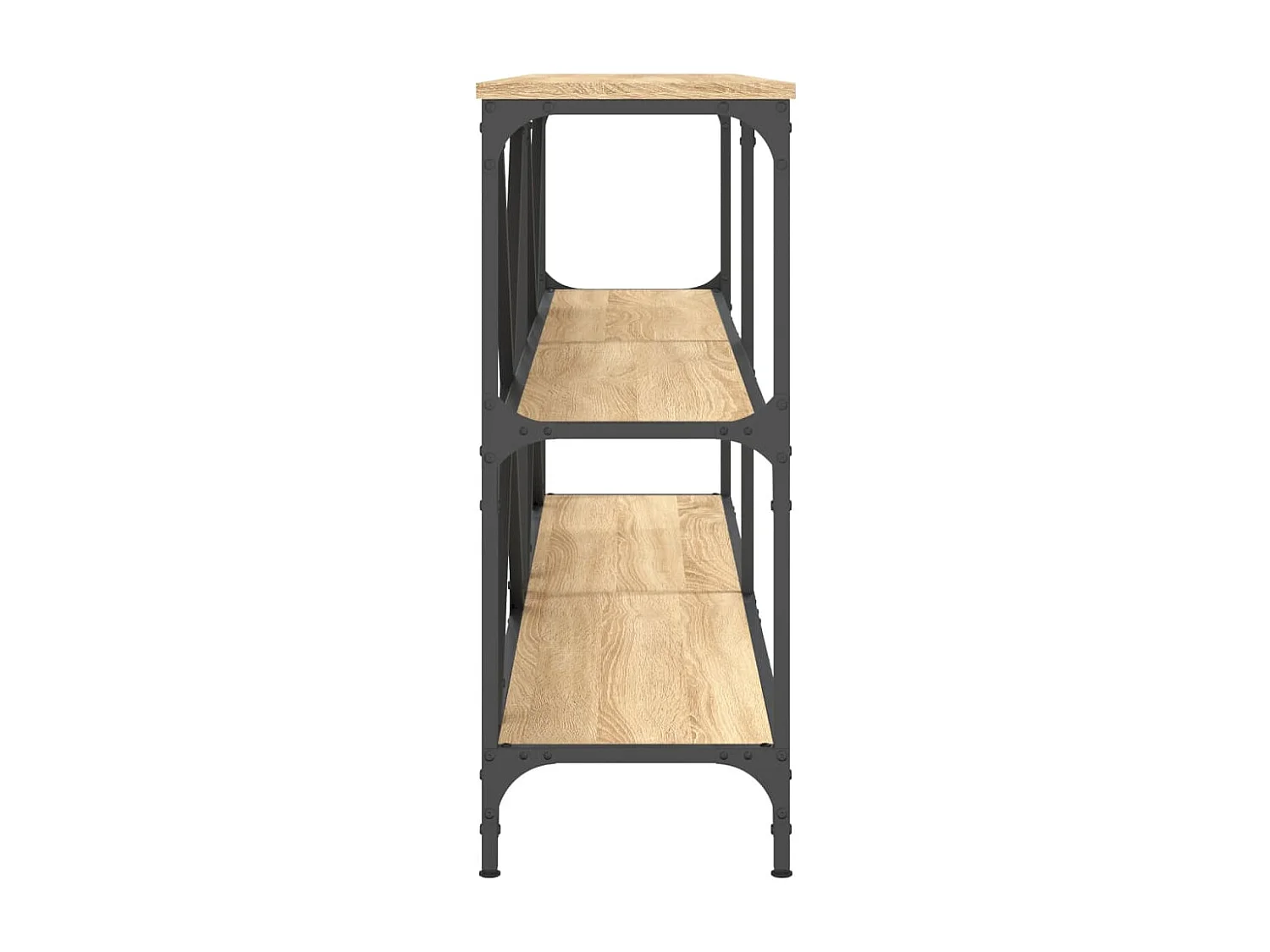 Wandtafel 160x30x75 cm bewerkt hout en ijzer sonoma eikenkleur