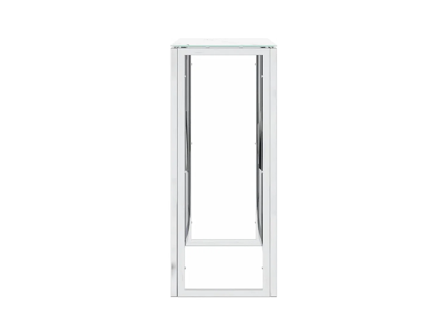 Wandtafel 70x30x70 cm roestvrij staal en glas zilverkleurig