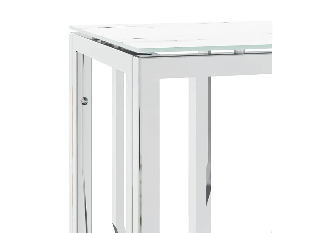 Table console argenté 70x30x70 cm acier inoxydable et verre