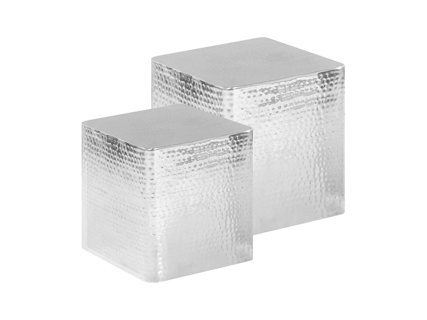 Tables basses 2 pcs Argenté Aluminium