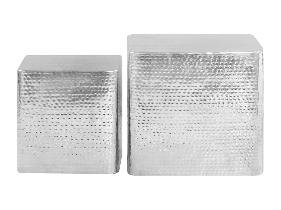 Tables basses 2 pcs Argenté Aluminium