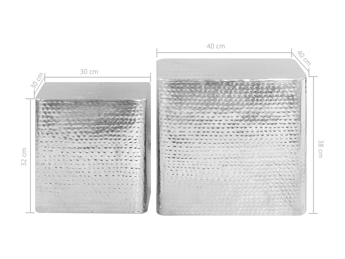 Tables basses 2 pcs Argenté Aluminium