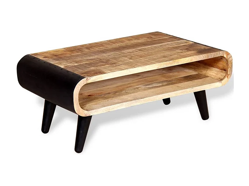 Mesa de centro de madera de mango rugosa 90x55x39 cm