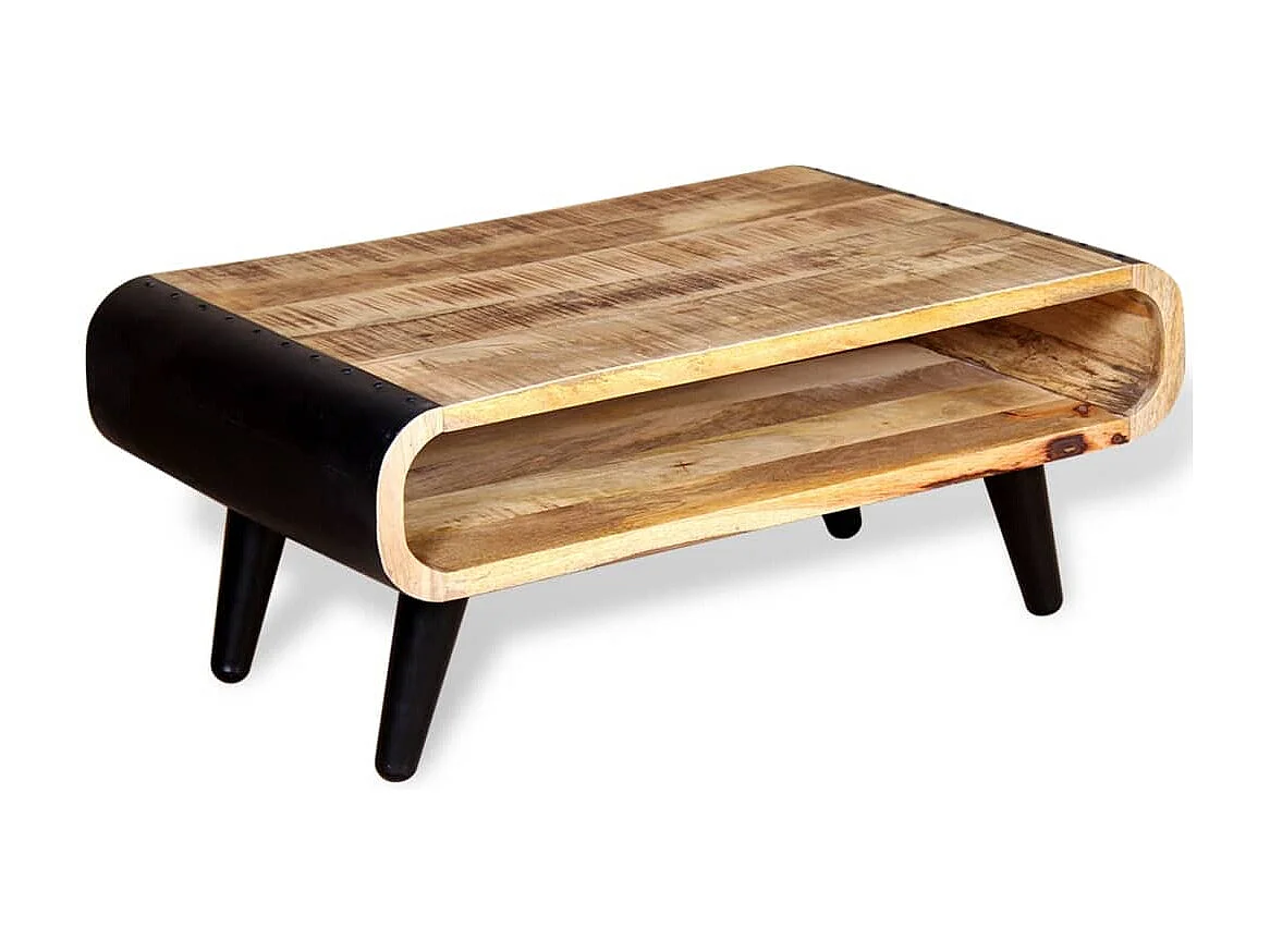 Table basse Bois de manguier brut 90x55x39 cm