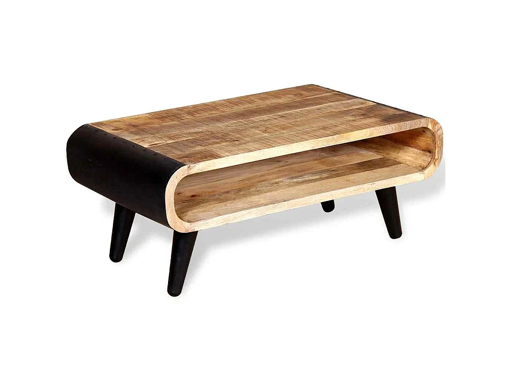 Table basse Bois de manguier brut 90x55x39 cm
