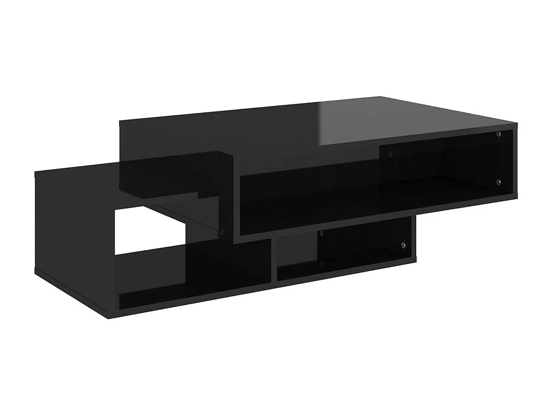 Table basse noir brillant 105x55x32 cm bois d'ingénierie