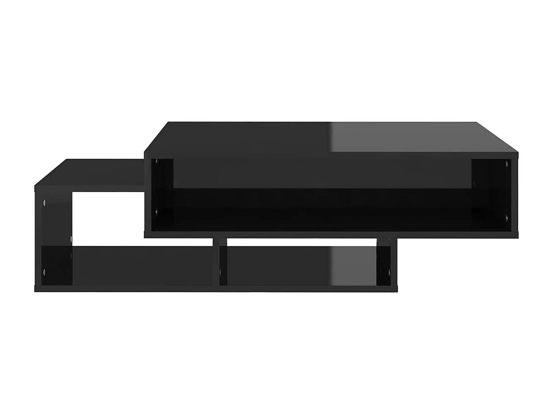 Table basse noir brillant 105x55x32 cm bois d'ingénierie
